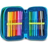 Astuccio scuola 3 scomparti Completo di Matite, Pennarelli etc.. Contenuto 47 pz - MITAMA