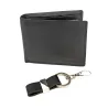 Set Portafoglio+Portachiavi in pelle Uomo Biagiotti Nero