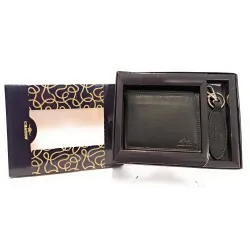 Set Portafoglio+Portachiavi in pelle Uomo Charro Nero