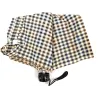 Ombrello Blue Drop Pieghevole Antivento Super Leggero Manuale Scozzese Beige/Blu 179 06