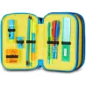 Astuccio scuola 3 scomparti Completo di Matite, Pennarelli etc.. Contenuto 47 pz - MITAMA