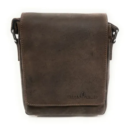 Borsello a tracolla in pelle GREENWOOD Brown art. 191048